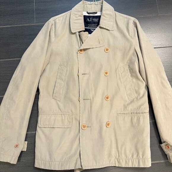 Jeans Men’s Coat Size L Beige Vintage Look - Picture 1 of 2